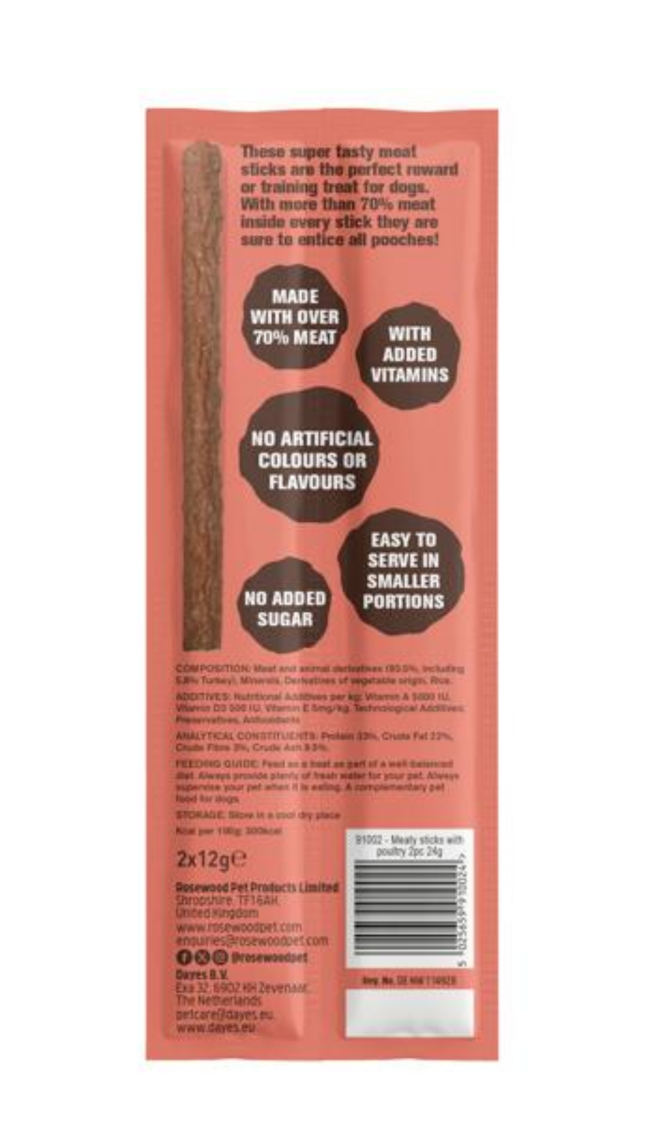 Rosewood Meat Sticks Poultry 24g