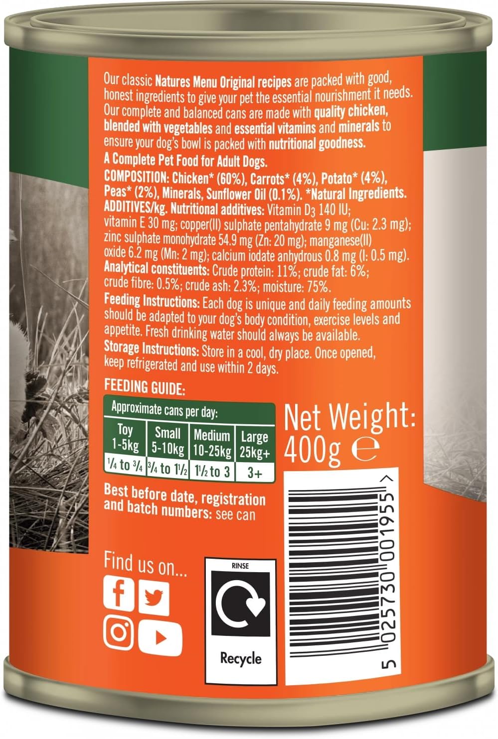 Natures Menu Original Chicken Can 400g