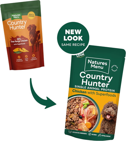 Natures Menu Country Hunter Dog Pouch Chicken 6x 150g