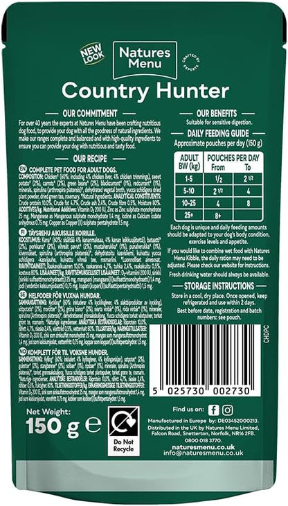 Natures Menu Country Hunter Dog Pouch Chicken 6x 150g