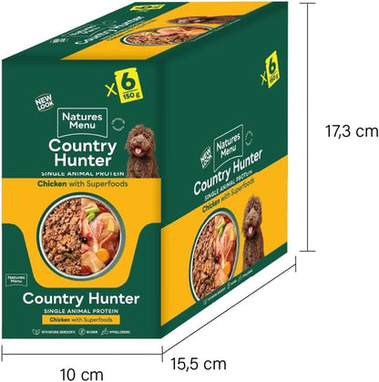 Natures Menu Country Hunter Dog Pouch Chicken 6x 150g