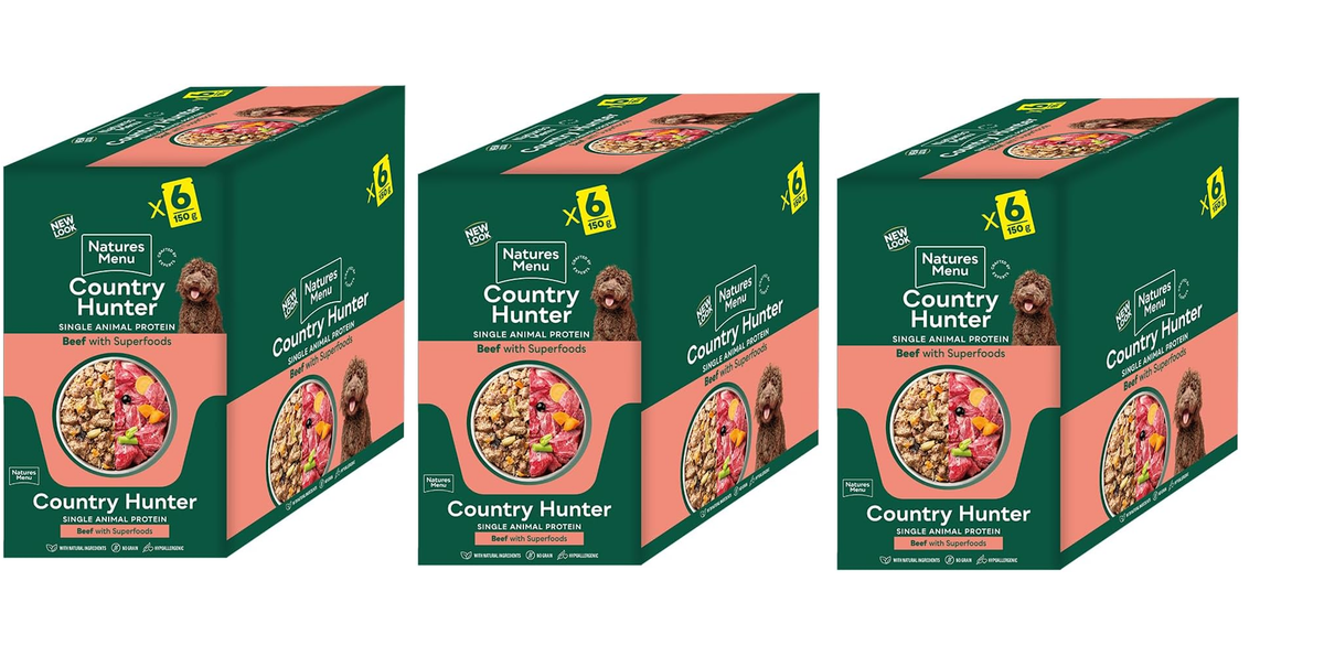 Natures Menu Country Hunter Dog Pouch Beef 6x 150g