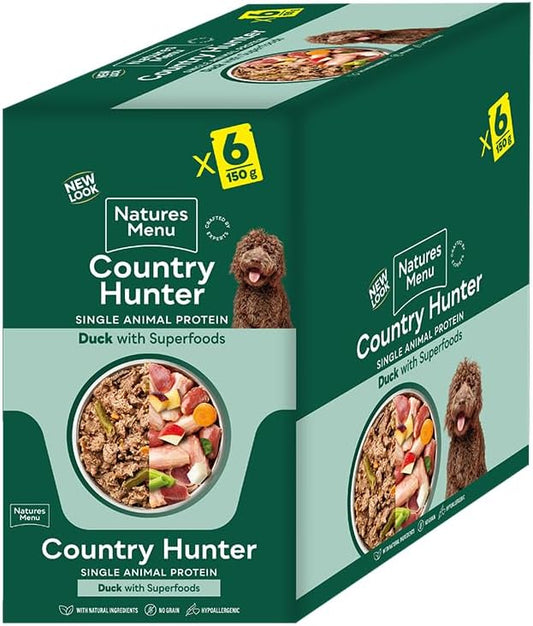 Natures Menu Country Hunter Dog Pouch Duck 6x 150g