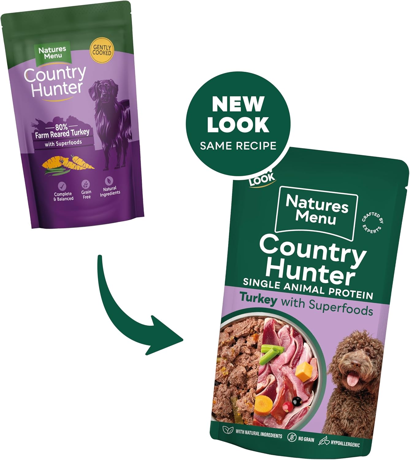 Natures Menu Country Hunter Dog Pouch Turkey 6x 150g