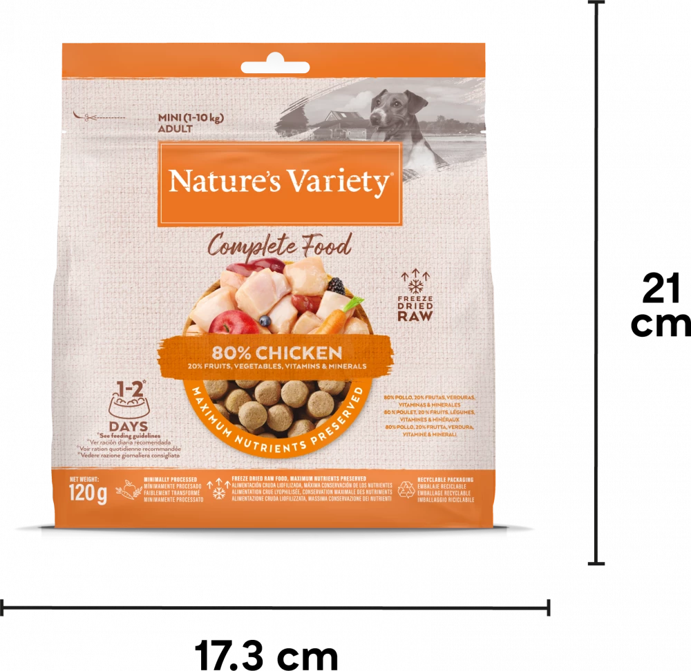 Natures Variety Freeze Dried Complete Food Chicken Dinner 120g