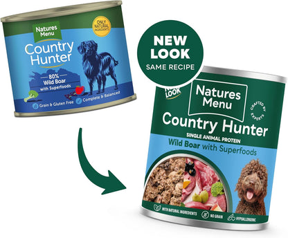 Natures Menu Country Hunter Wild Boar Dog Food Can 600g