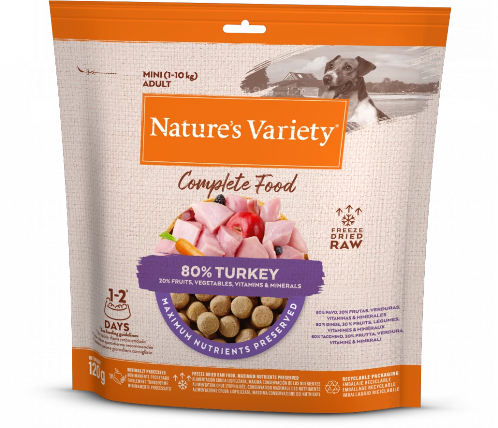 Natures Variety Freeze Dried Complete Food Turkey Dinner 120g