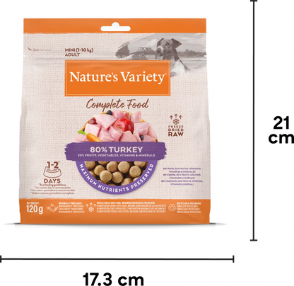 Natures Variety Freeze Dried Complete Food Turkey Dinner 120g