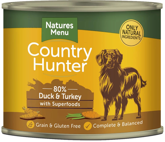 Natures Menu Country Hunter Duck & Turkey Dog Food Can 600g