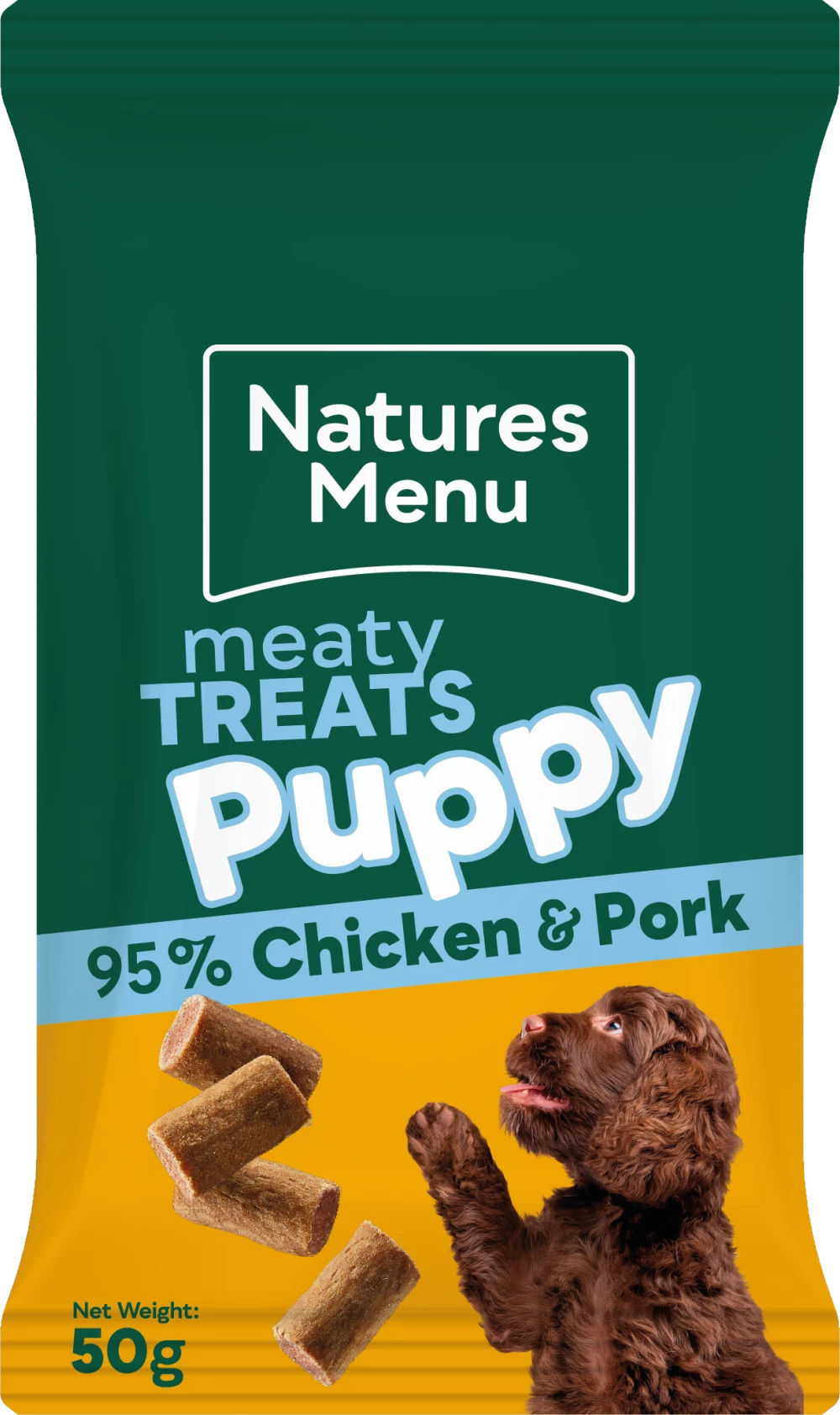 Natures Menu Real Meaty Puppy Treats Chicken & Pork 50g
