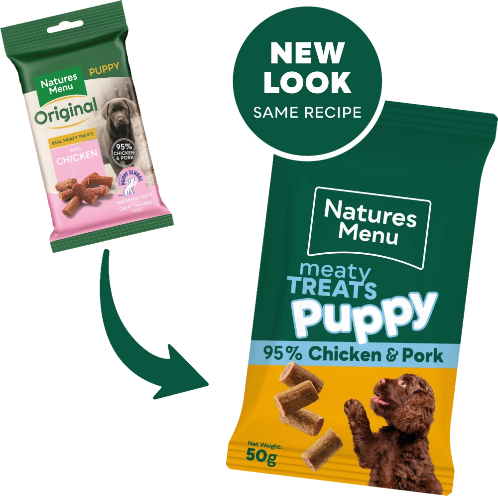 Natures Menu Real Meaty Puppy Treats Chicken & Pork 50g