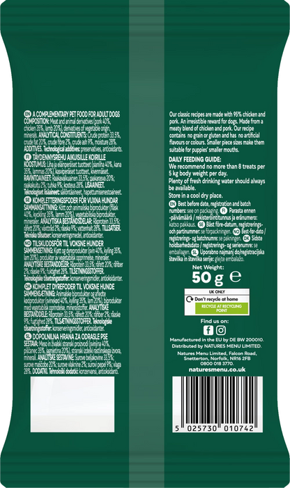 Natures Menu Real Meaty Treats Lamb & Chicken 50g