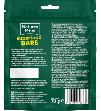 Natures Menu Superfood Bars Turkey 70g