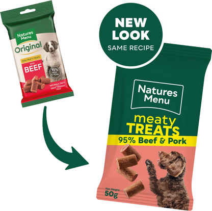 Natures Menu Real Meaty Treats With Beef 50g