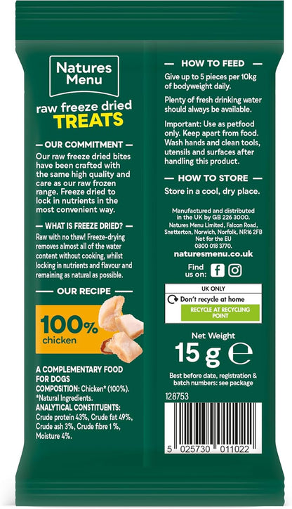 Natures Menu Freeze Dried Chicken Bites 15g