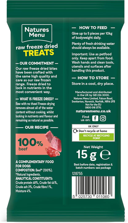 Natures Menu Freeze Dried Beef Bites 15g