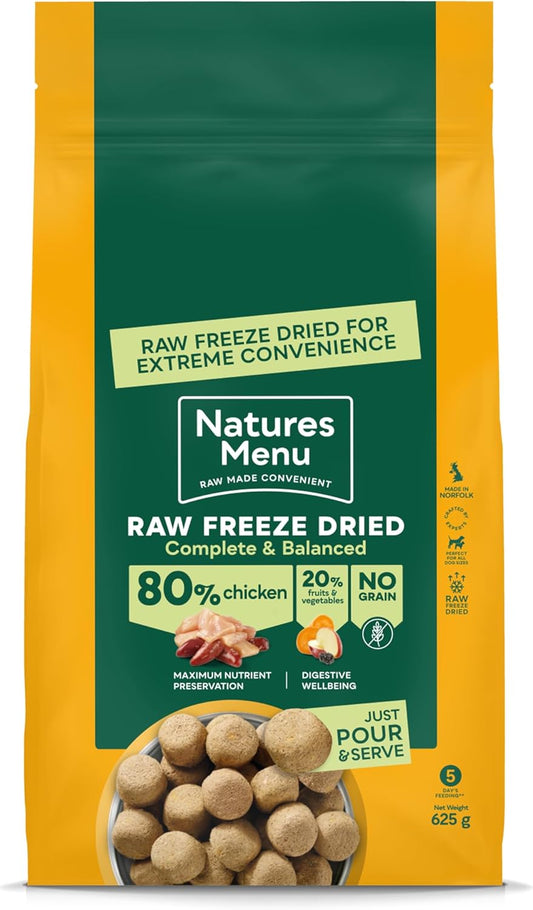Natures Menu Raw Freeze Dried Chicken 625g – Natural High-Protein Raw Freeze Dried Dog Food