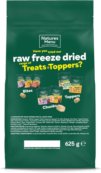 Natures Menu Raw Freeze Dried Chicken 625g – Natural High-Protein Raw Freeze Dried Dog Food