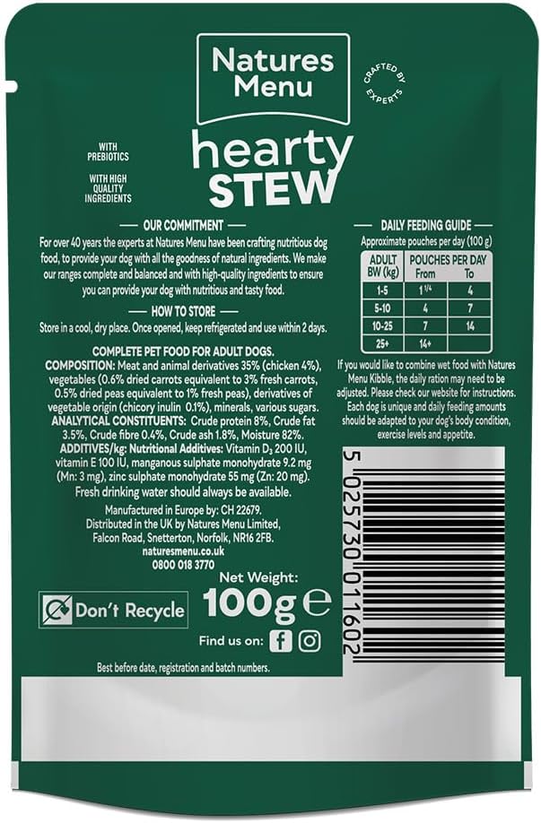 Natures Menu Meaty Hearty Stews Chicken 8 x 100g