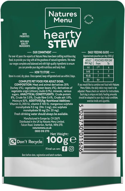 Natures Menu Meaty Hearty Stews Turkey 8 x 100g