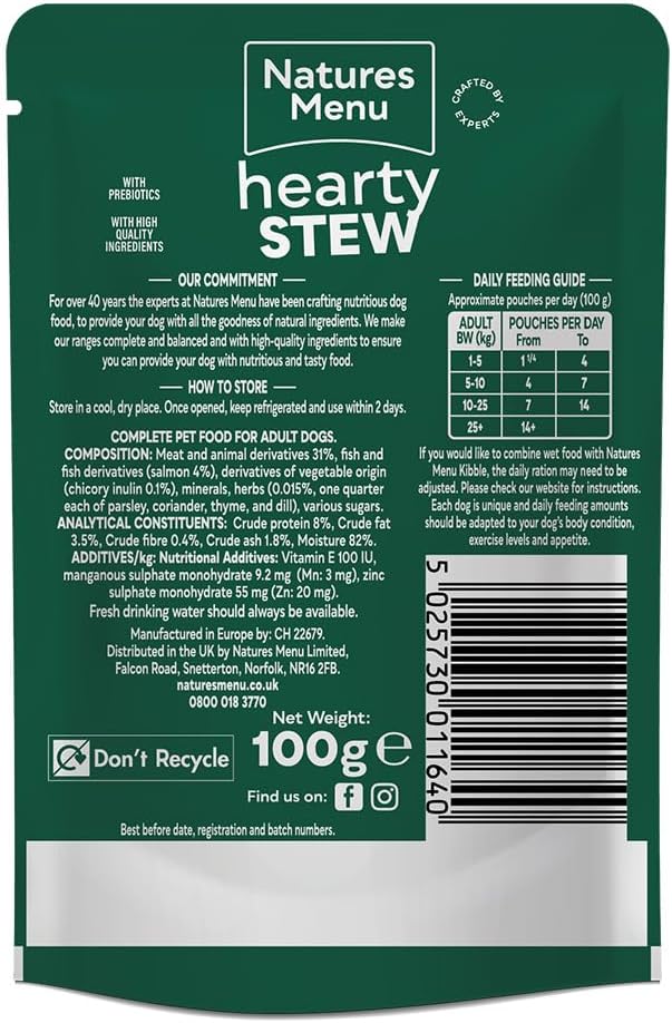 Natures Menu Meaty Hearty Stews Salmon 8 x 100g