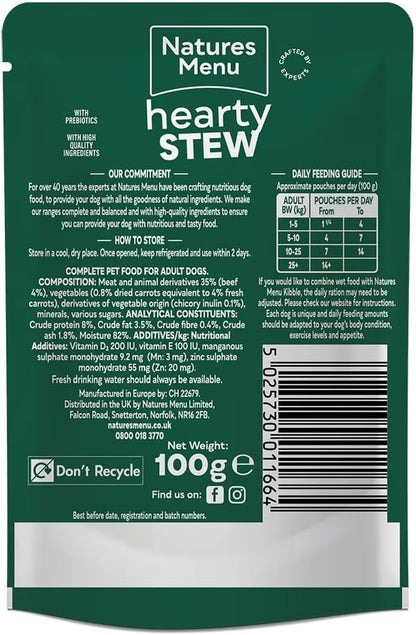 Natures Menu Meaty Hearty Stews Beef 8 x 100g