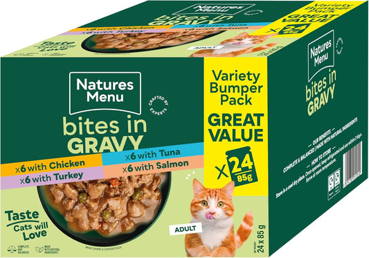 Natures Menu Bites In Gravy Multipack Variety 24 x 85g