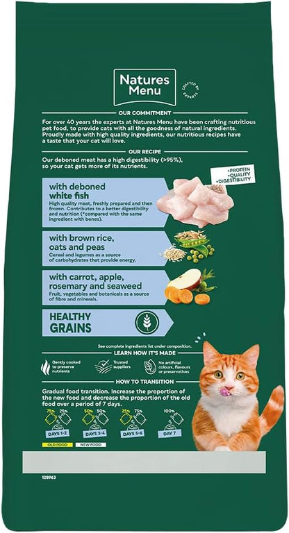 Natures Menu High Meat Cat Healthy Grains White Fish Cat Food 1.25kg