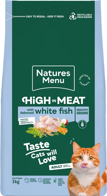 Natures Menu Cat High Meat Healthy Grains White Fish 3kg