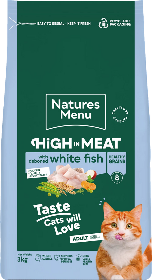 Natures Menu Cat High Meat Healthy Grains White Fish 3kg