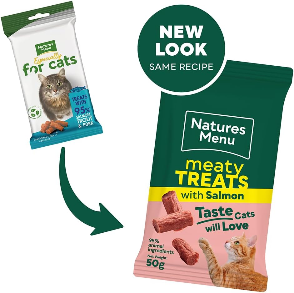Natures Menu Meaty Treats with Salmon for Cats 50g – Natural Grain-Free Cat Treats