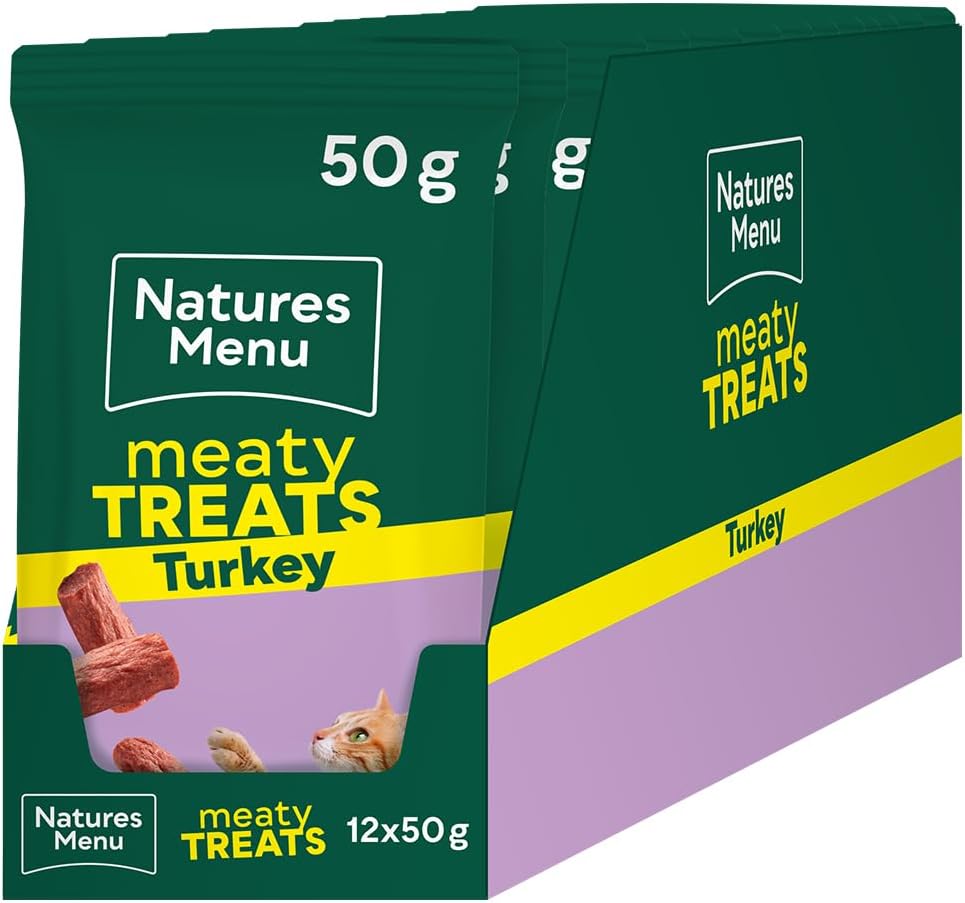 Natures Menu Meaty Treats with Turkey for Cats 50g – Natural Grain-Free Cat Treats