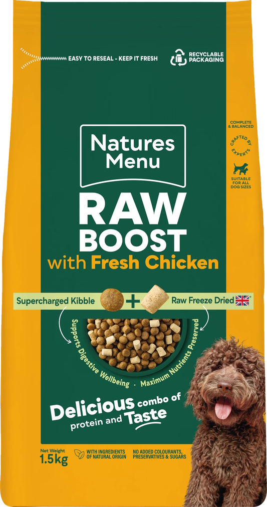 Natures Menu Raw Boost with Chicken 1.5kg – Natural Raw-Inspired Complete Dog Food