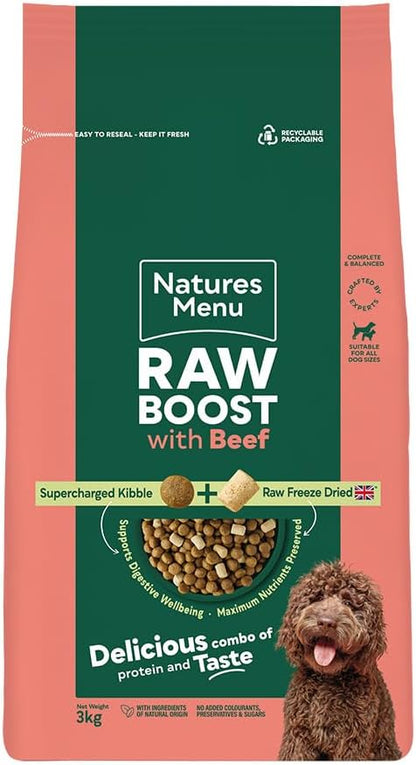Natures Menu Raw Boost with Beef 3kg – Natural Raw-Inspired Complete Dog Food