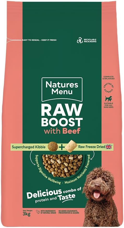 Natures Menu Raw Boost with Beef 3kg – Natural Raw-Inspired Complete Dog Food