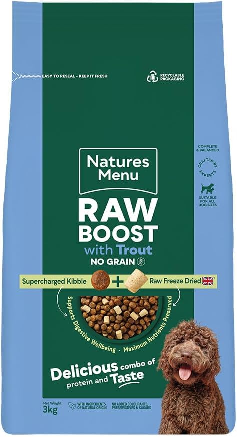 Natures Menu Raw Boost with Trout 3kg – Natural Raw-Inspired Complete Dog Food