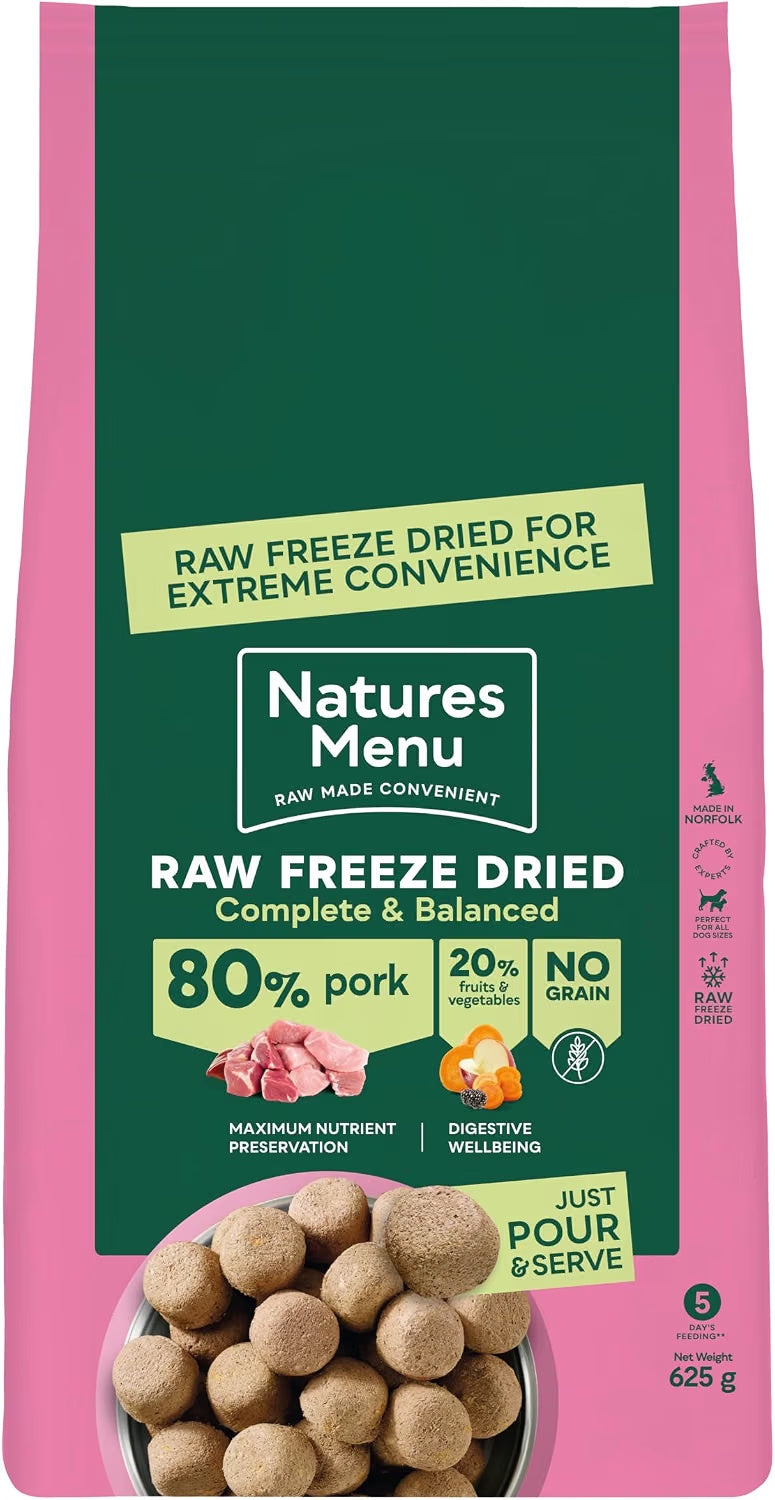 Natures Menu Raw Freeze Dried Pork 625g