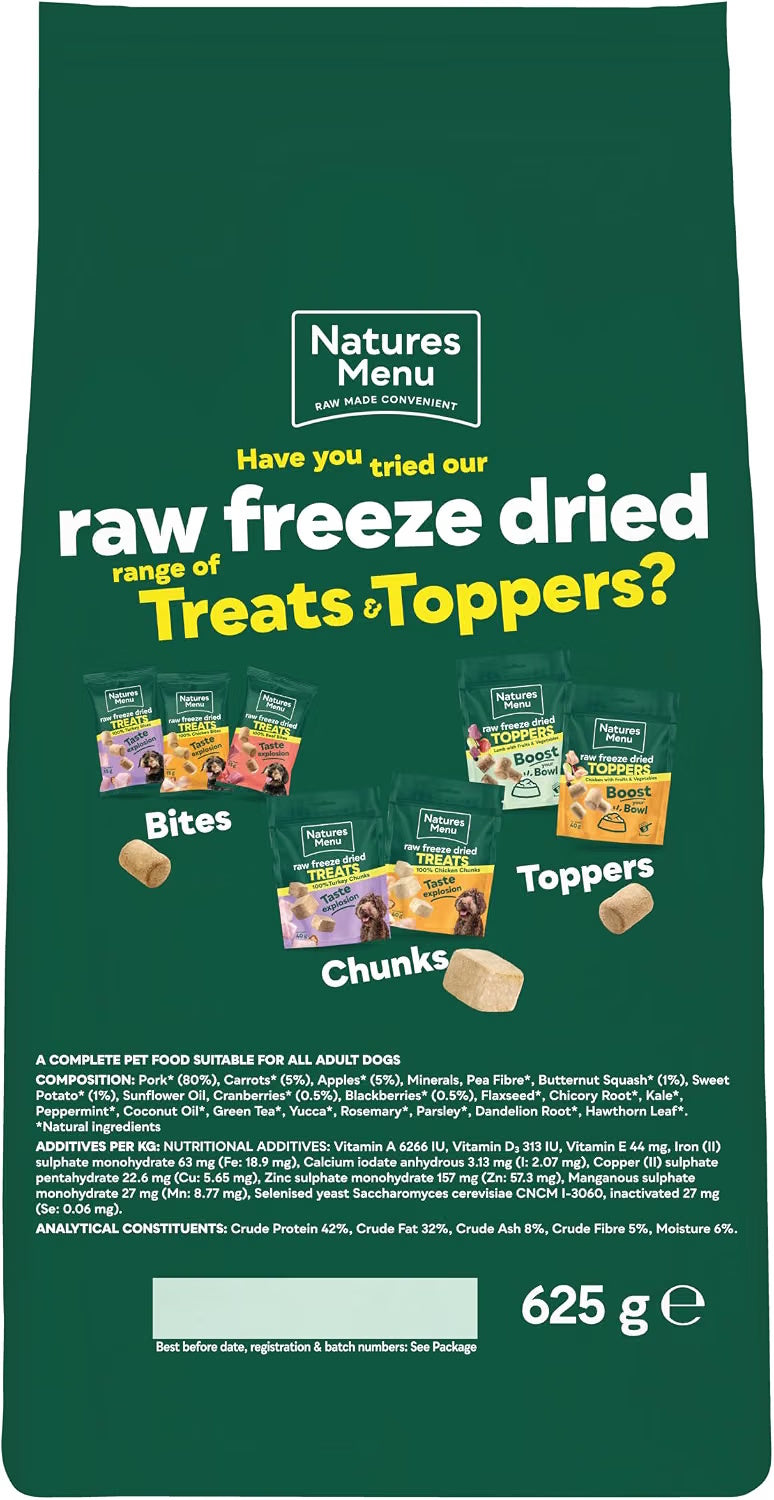 Natures Menu Raw Freeze Dried Pork 625g