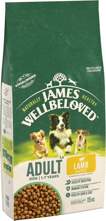 James Wellbeloved Adult Lamb & Rice Dog Food 15kg