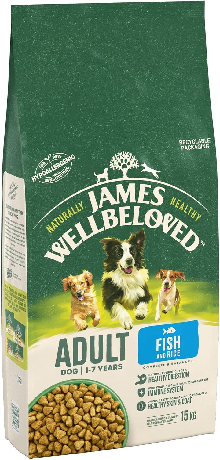James Wellbeloved Adult Fish & Rice Dog Food 15kg