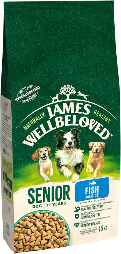 James Wellbeloved Senior Fish & Rice Dog Food 15kg