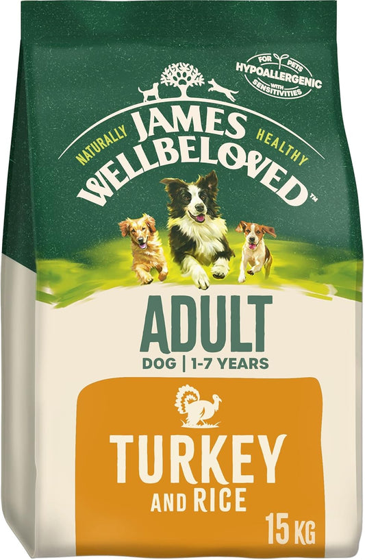 James Wellbeloved Adult Turkey & Rice Dog Food 15kg