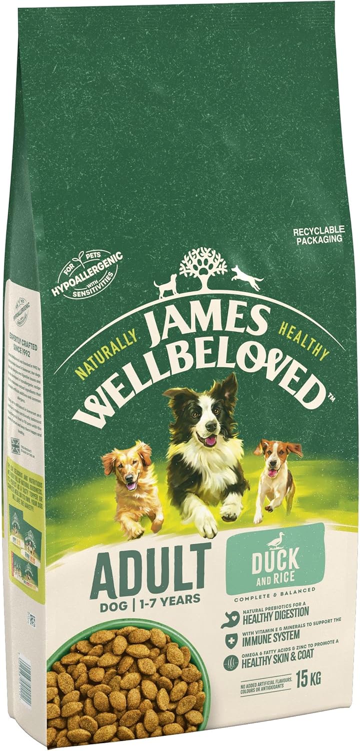 James Wellbeloved Adult Duck & Rice Dog Food 15kg