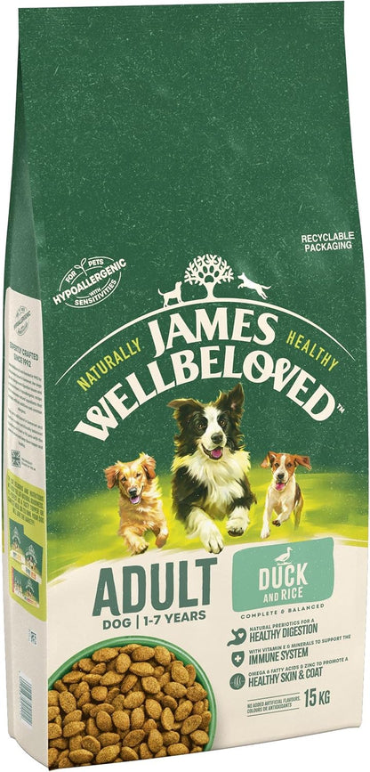 James Wellbeloved Adult Duck & Rice Dog Food 15kg