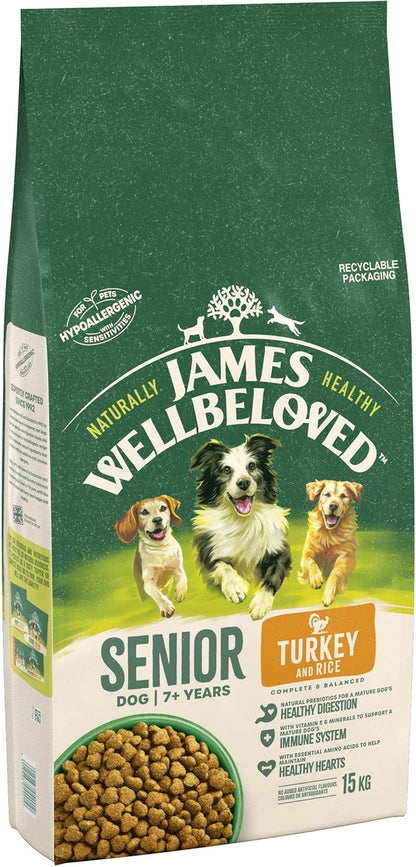 James Wellbeloved Senior Turkey & Rice Dog Food 15kg