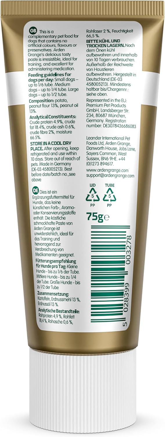 Arden Grange Peanut Butter Dog Treat Paste
