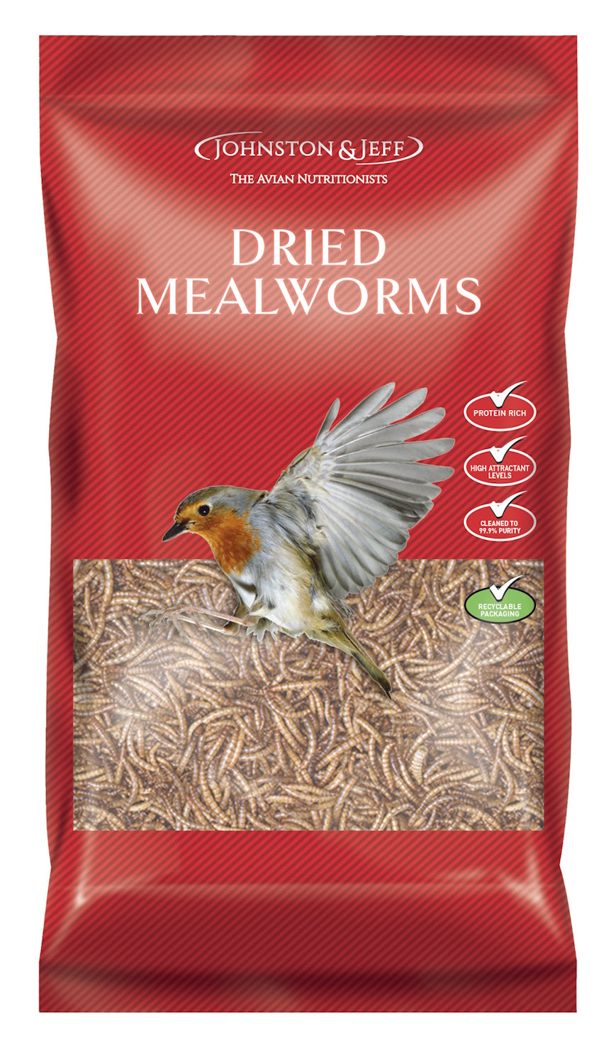 Johnston & Jeff Dried Mealworms Wild Bird Food 500g