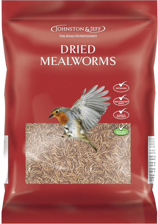 Johnston & Jeff Dried Mealworms Wild Bird Food 1kg