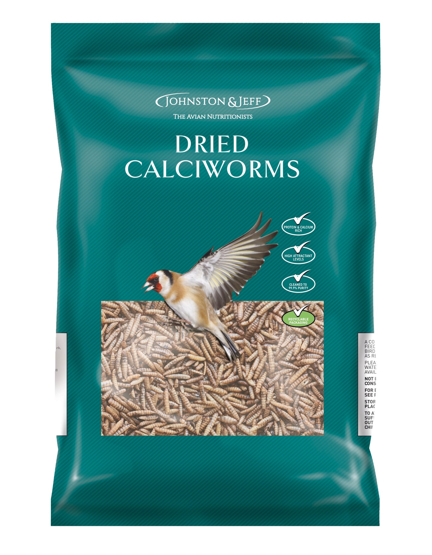 Johnston & Jeff Dried Calciworms Wild Bird Food 1kg