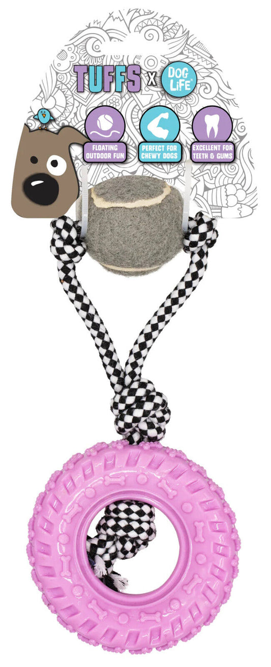 Dog Life Tuffs Puppy Pastel Fling & Chew Tyre